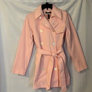 Women’s Ralph Lauren Petite/Small baby pink double breasted belted trench coat